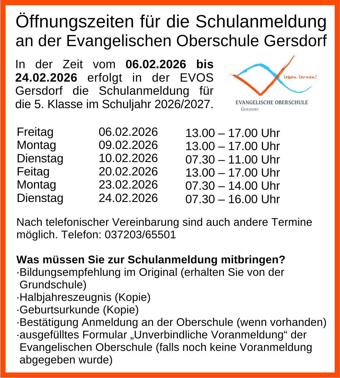 Schulanmeldung Gersdorf